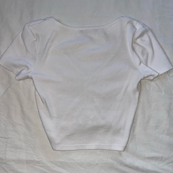 Zara White Ruched Crop Top - Picture 2 of 2
